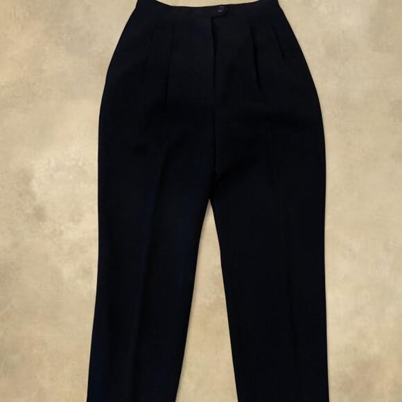 Kasper Pants - Kasper ASL Petite Womens Black Pleated High Rise Straight Leg Dress Pants 2P